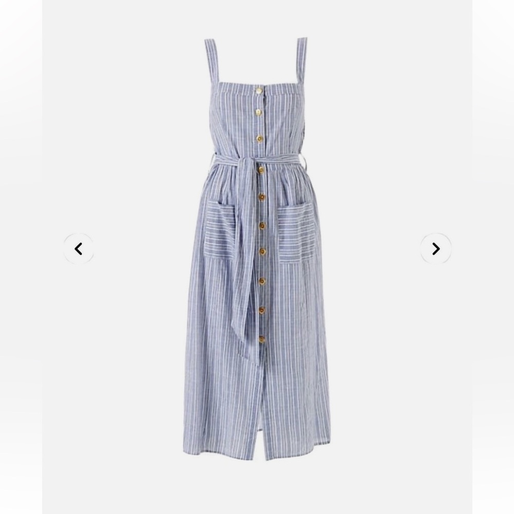 Melissa Odabash Celine Blue Striped Midi Dress NWT